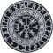 VEGVISIR Aufnäher nordischer Kompass | nordische Runen Wegweiser Aufbügler Wikinger Patch nordisches Symbol Vikings Geschenk Wikinger Applikation zum annähen/aufbügeln | 90x90mm