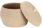 Sea Team Eleganter runder Baumwollseil-Aufbewahrungskorb mit Deckel - Multifunktionaler Organizer für Snacks, Handtücher uvm. - Ideal für Ihr Zuhause, 13 x 9 Zoll (Groß,Khaki)