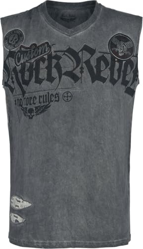 Rock Rebel by EMP Herren graues Tank-Top mit Waschung und Print
