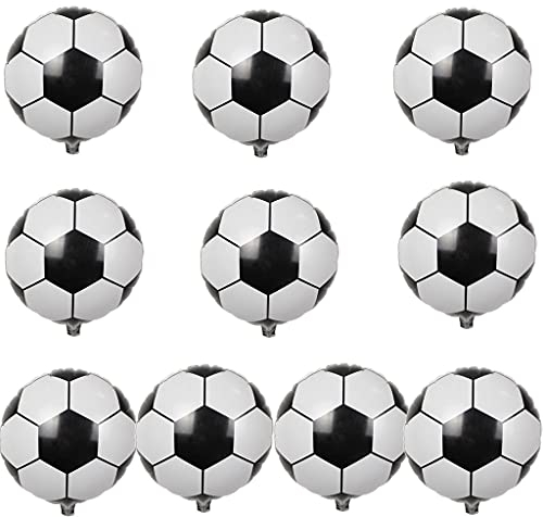 10 STÜCKE Fußball Ballon Aluminiumfolie Fußball Heliumballon Luftballons Dekoration Fußball Folienballon für Party Deko Geburtstag Kindergeburtstag Dekoration Junge …