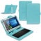 NAUCI Tablet Hülle kompatibel für Amazon Fire HD 10 / Plus 2021 Tasche Tastatur Keyboard QWERTZ Schutzhülle Cover Standfunktion USB Schutz Case, Farben:Türkis