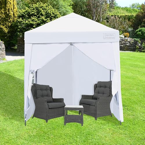 Gazebo 2x2m By Garden Universe Heavy Duty Pop up Frame Marquee Canopy Tent White GAZ2x2-White