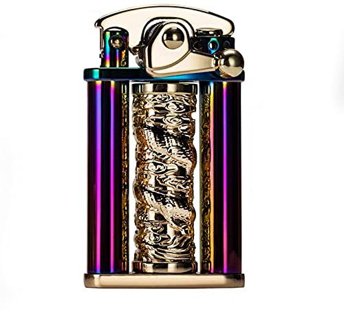MQJ Vintage Trench Zigarettenanzünder, antike Coole Feuerzeuge zum Rauchen von Gras, wiederverwendbares Metallrad Kerosin-Feuerzeug Neuheit ausgefallenes Feuerzeug für Sammlung dekoratives Geschenk