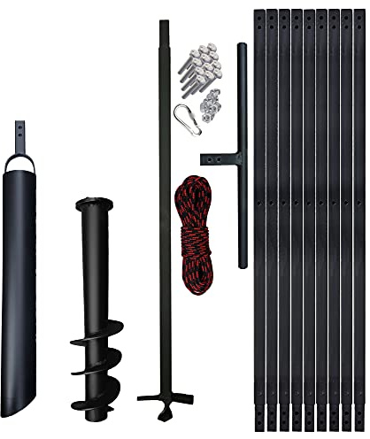 PWSAM Brunnenbohrer Brunnenbohrgerät Handbohrer Erdbohrer mit Plunscher Set komplett (10m 100mm Plunscher 90mm)