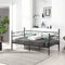 FetiNes Bettgestell aus Metall, Schlafsofa aus Schmiedeeisen, Einzelbett, kein Lattenrost erforderlich, für Matratze mit 90 x 200 cm, Schwarz