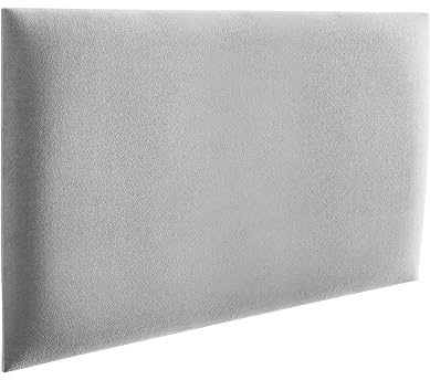 RAVIO Wandpolster | Wandkissen Bett für Schlafzimmer, Kinderzimmer, Büro, Diele | Wandpolster Bett- Grau, 50 x 30 cm | Gepolsterte Wandpaneele – Serie Mono