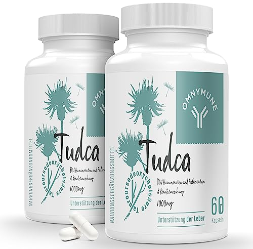 TUDCA (Tauroursodeoxycholic Acid) - Nahrungsergänzungsmittel mit 1000mg pro Portion - Premium Qualität - 120 Kapseln