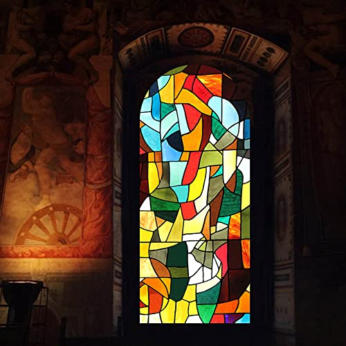 Durchscheinende Fensterfolie, Kirchenfarbe, mattierte Fensterfolie, dekorativer Buntglas-Fensteraufkleber, selbstklebend oder statisch haftend