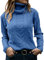 GeGekoko Womens Turtleneck Sweaters Cable Knit Long Sleeve Tops Pullover Soft Jumper Blue
