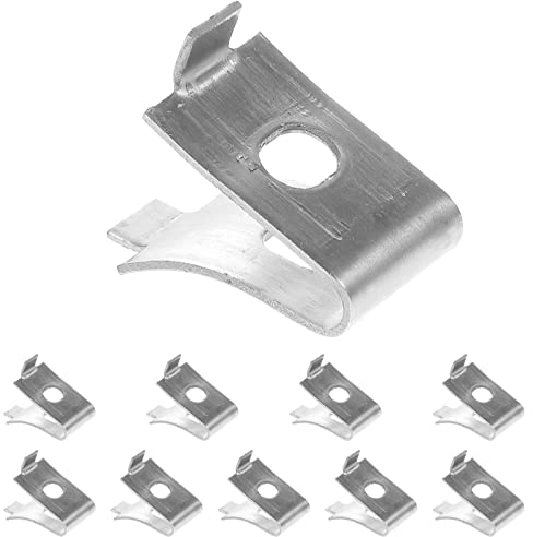 ULTECHNOVO Shelf Clips - 10 Pcs Adjustable Shelf Bracket Supports Clips for 255 Standard Pilaster - Heavy Duty Metal Shelving Brackets Clips Bookshelf Clip for Kitchen Cabinet Bookcase