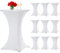 10 Stück Weiß Stehtisch Hussen Stehtische, Stehtischhusse für Ø 80-85 cm Stehtische und Bistrotische, Stretch-Tischdecke mit Fußtaschen für Hochzeit Geburtstagsfeier Bankett(80 cm, weiß)