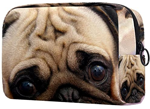 Schminktasche Reise Kosmetiktasche Tasche Geldbörse Handtasche mit ReißverschlussTier Mops