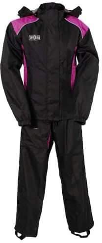 First Mfg Co - Rain Suit - Women's Motorcycle Biker Riding Rain Suit - Ripstop - Pink - Medium