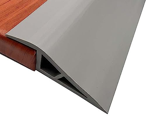 1M Perfil de Transición para Pisos PVC Tira de Umbral Tiras de Transición de Suelo Tapajuntas Suelo Adhesivo Tira Divisoria Puerta, Altura de Transición Inferior a 2 cm, Gris