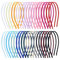 Cinaci Lot de 40 bandeaux fins en métal recouvert de taches, 20 couleurs, 6 mm, pour femmes, filles, adolescents, enfants, tout-petits
