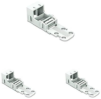 WAGO® Befestigungsadapter, 2-Leiter-Klemmen, Serie 221-4 mm², mit Rastfuß, stehende Montage, weiß (10 Stück) (Packung mit 3)