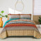 WONGS BEDDING Tagesdecke 220x240 Bettüberwurf Boho Decke Steppdecke 3 Teilig Doppelbett Gesteppt Bettdecke Mikrofaser Wohndecke mit 2 Kissenbezug 50x75 für Schlafzimmer als Sofaüberwurf (Braun)