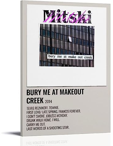 ELedvb Mitski Bury Me at Makeout Creek 2014 Leinwand-Poster, dekoratives Gemälde, Leinwand-Wandposter und Kunstdruck, modernes Familienschlafzimmer-Dekor-Poster, 50 x 75 cm
