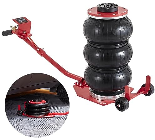 VEVOR Cric Pneumatique 3 tonnes Plage 140-450 mm Cric de Levage Pneumatique 0,8-1,0 MPa 3 Coussins d’Air Long Manche Levage Rapide Facile pour Réparation Entretien Voiture SUV Pickup Atelier Garage