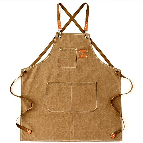 MIXBEL Tabliers De Barbecue Pour Hommes, Tablier De Travail Pratique, Tablier De Travail Avec Poches Avec Bretelles Réglables, Tabliers Porte-Outils Cadeau Pour Tablier De Charpentier