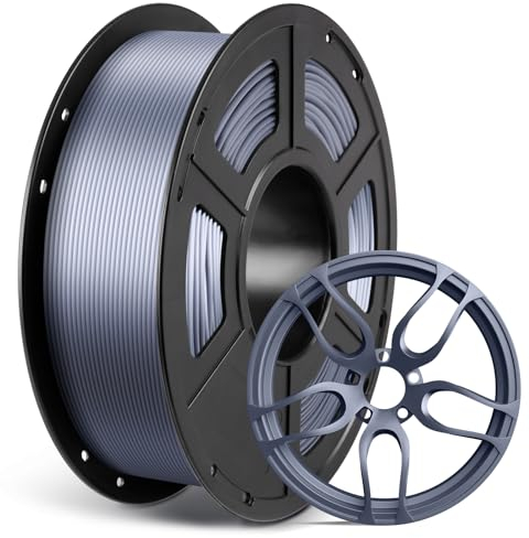 ANYCUBIC PLA Filament 1.75mm Silk Grau, 3D Drucker Filament 1.75 PLA 1kg Spool, Glänzend, Premium-Qualität, Biologisch abbaubar