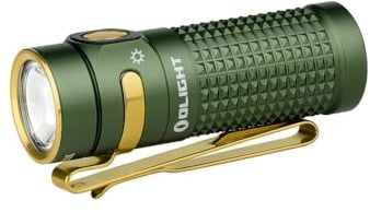 OLIGHT Baton4 EDC 1300 Lumens Rechargeable LED Small Torch, Pocket Flashlight with Micro-Perforated Indicator for Outdoors, Indoors and Emergency (OD Green)