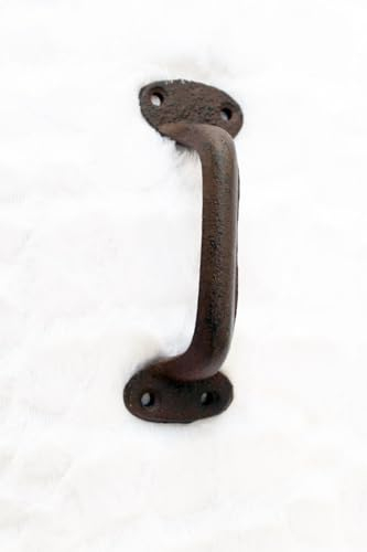 Gwenys Haus Griff Gusseisen L14cm x B4,5cm x T4cm, Antikbraun, 3 Stück