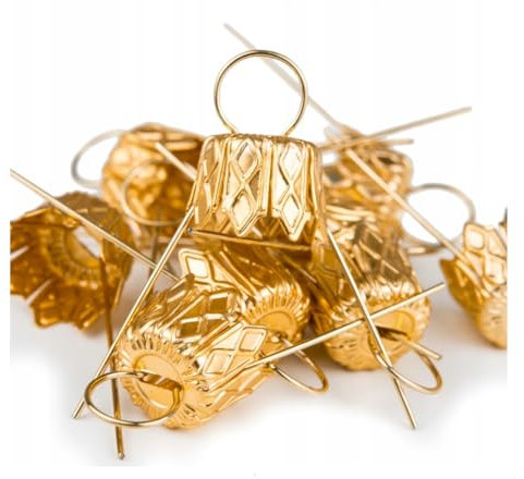 10X GANCIO 10mm DORATO PER PALLINE ALBERO DI NATALE ciondolo oro appendere palle