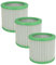 vhbw 3x Filtro plisado compatible con Parkside PAS 500 A1, PAS 500 C1, PAS 500 B1 aspiradora - Filtro, cartucho, papel/plástico
