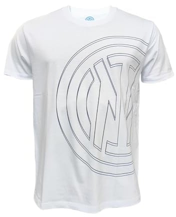 Inter T-Shirt Oversized Logo Bianca t-Shirt Uomo Unisex - Adulto (Pacco da 1)