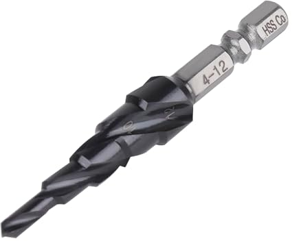 Vearter Broca escalonada de metal de 4-12 mm, broca cónica de metal de 5 niveles, HSS M35 cobalto TiAlN, broca hexagonal para acero inoxidable, chapa de aluminio, hierro, plástico, PVC, madera