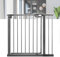 FIVMEN Barrera de Seguridad de Niños Puerta de Seguridad para Puertas y Escaleras Sin Perforación con Cierre Automático Barandilla Escalera para Perros y Bebés 85-95cm (Negro)