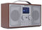 BYRONSTATICS DAB Radio with Bluetooth, Mains and Battery Powered Portable DAB+/FM Radios, Preset Stations, Dual Alarm Clock, Color Display, Earphone Jack, Brown-Grey