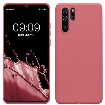kwmobile Hülle für Huawei P30 Pro TPU Case - Handyhülle unterstützt kabelloses Laden, Flexible Schutzhülle, gummiertes Cover in Dark Rose