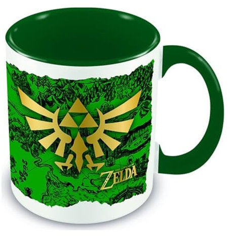 The Legend of Zelda-Tasse (Hyrule-Wappen und Kartendesign), 325 ml Keramiktasse in Geschenkbox, Zelda-Geschenke-Kaffeetasse – offizielles Merchandise