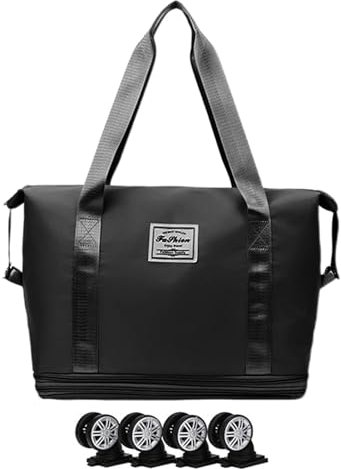 Bolsas de Equipaje con Ruedas - Bolsa de Viaje con Ruedas, Bolsa de Equipaje con Ruedas extraíble | Maleta Plegable expandible con Ruedas, Bolsa de Viaje con Ruedas, Bolsa de Lona, Bolsa de Viaje co