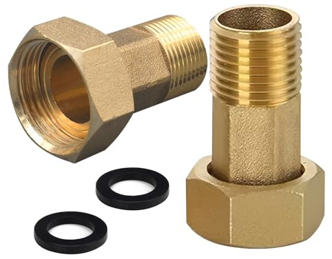 2 Stück Messing Wasserzähler Verschraubungen, 1 Zoll AG x 1 1/4 Zoll IG