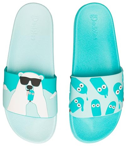 Dedoles Chaussure & Pantoufles Homme Femme & Enfants Sandales Antidérapant designs amusants Livre Pizza Café Renard Lama Cadeau, Couleur: Ours et sucettes glacées, Taille: 44 EU