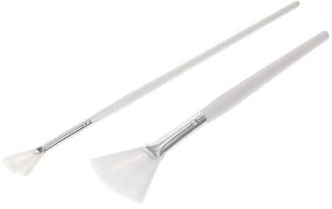Beaupretty 2 Pièces Pinceau Éventail De Beauté Brosse Exfoliante Pour Le Visage Brosse Peeling Chimique Pinceau D'application Brosse Pour Masque Facial Brosse Éventail Mascara Nylon Blanche