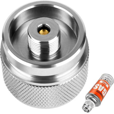 Adiwo Gaskartuschen Adapter Gas Nachfülladapter Butan Schraubventil Adapter, Campingkocher Ventilschraubkartusche Adapter
