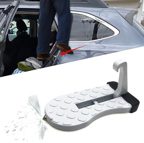 Marchepied de Porte de Voiture pour Nissan X-Trail T32 III, Repose-Pieds de Porte d’Auto Pliable Trappe de Voiture avec Marteau de Sécurité,B/White