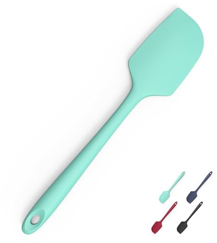 Doosu Food Grade Silicone Spatula, 315℃ Heat Resistant Flexible Kitchen Rubber Bowl Scraper Integrated Seamless Baking Supplies for Scraping Non-Stick Pans (28.9cm, Aqua Sky)