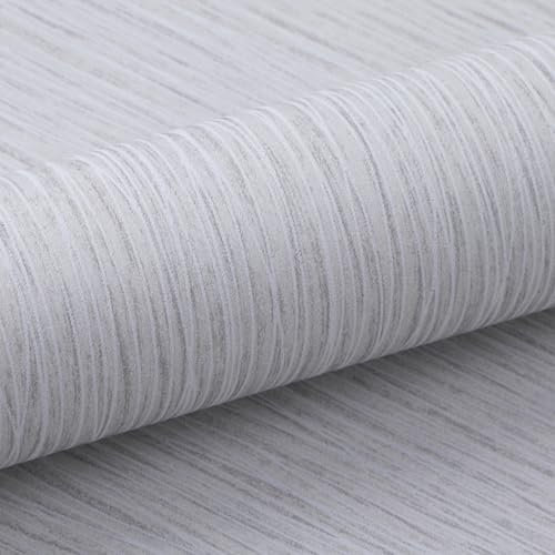 Anttyscar Plain Light Grey Striped Wallpaper Modern Thick 3D Textured Flocking Embossed Wallpaper for Adults Teenager Kids Bedroom Living Room Hallway Stairs Lounge