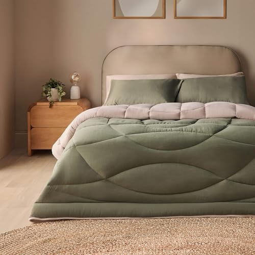 Silentnight Coverless 10.5 Tog Duvet, Olive & Natural, Super King