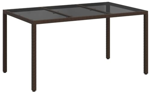 vidaXL Gartentisch Braun 150 x 90 x 75 cm Poly-Rattan | Stark gebaut, damit du lange Freude daran hast, Glatte Oberflächen sorgen dafür, dass du schnell fertig bist,