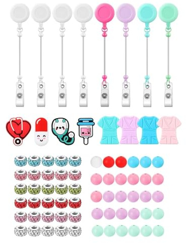 Xanorrg 76pcs Retractable Badge Rolle Mit Clip Cip Nethere Krankenschwester Abzeichen Reel REAKTABLE ID Karte Clip Für Büro Und Klinik Verwenden Sie Modische Dekoration