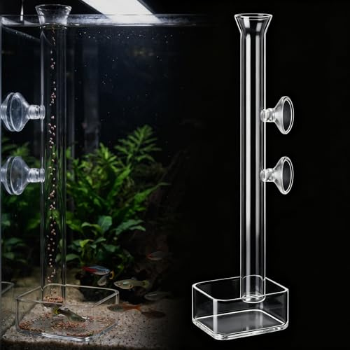 Aquarium Futterrohr-Set aus Glas 30cm Garnelen Futterschale Aquarium | Aus hochwertigem Glas | Aquarium Futterrohr-Set & Garnelen Futterschale. Perfekter Shrimp Feeder für Ziergarnelen