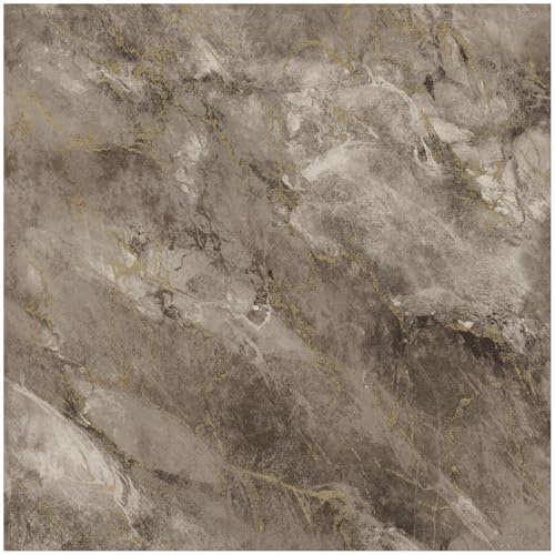YöL Chocolate Brown Marble Effect Wallpaper with Gold Veining, Modern Abstract Stone Look Feature Wall Paper for Living Room Bedroom Hallway Dining Room Home Office Décor