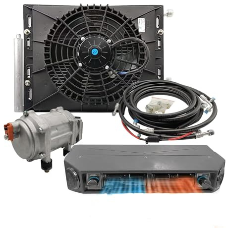 Kit condizionatore d'aria sotto il cruscotto per auto 12V – AC di raffreddamento universale per furgoni, camper, camion, motorhome, barche e autobus – Soluzione compatta per climatizzazione auto