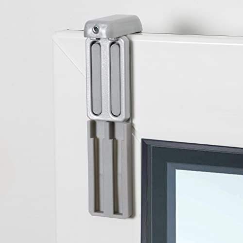 MADECOSTORE Lot de 2 de Fixations sans percer à serrer pour Store sur fenêtre avec aération - Gris alu